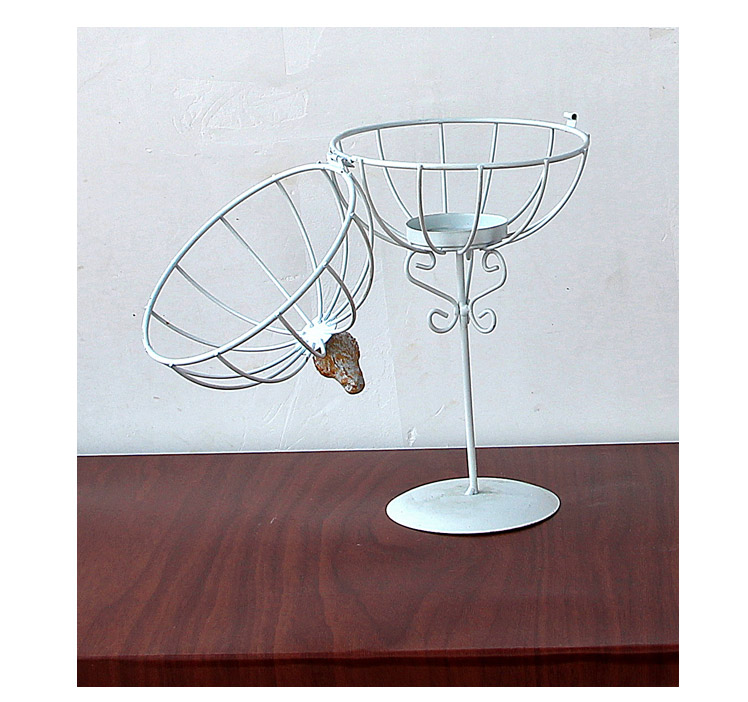 Pre-Order เชิงเทียน ที่วางเทียน กรงนกเหล็กทำสี Zakka มีสีดำ กับขาว