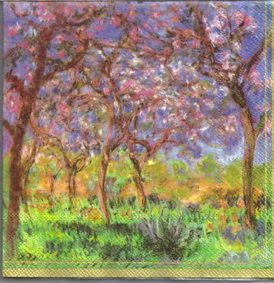 แนวภาพสวน ป่า ภาพสีน้ำ Forest กระดาษแนพกิ้นสำหรับทำงาน เดคูพาจ Decoupage Paper Napkins ขนาด 33X33cm