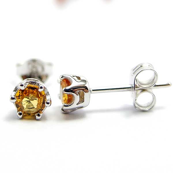 SKJewelryFactory ต่างหูเงินแท้ 92.5% ฝังพลอยบุษราคัมแท้ EER00253-YSA