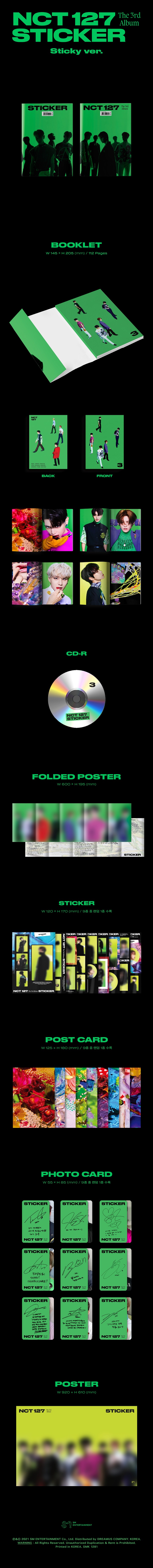[Pre] NCT 127 : 3rd Album - Sticker (Sticky Ver.) (Random Ver.) +Poster