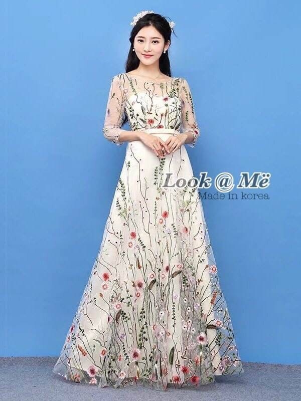 ชุดเดรสเกาหลี พร้อมส่ง Dress ชุดกระโปรงสีขาว