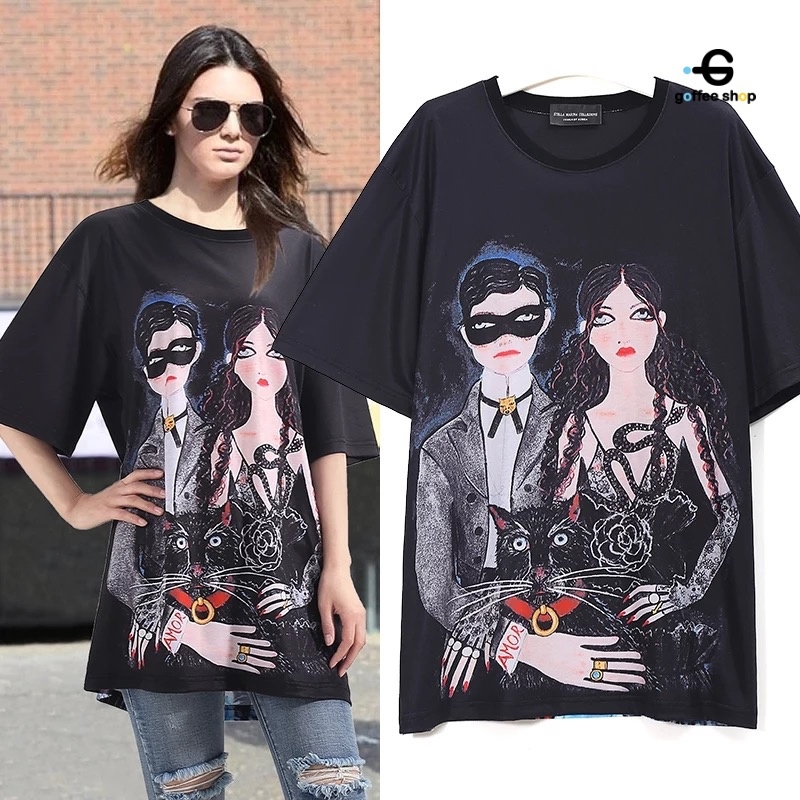 เสื้อเกาหลี พร้อมส่ง เสื้อสกรีนลายการ์ตูน