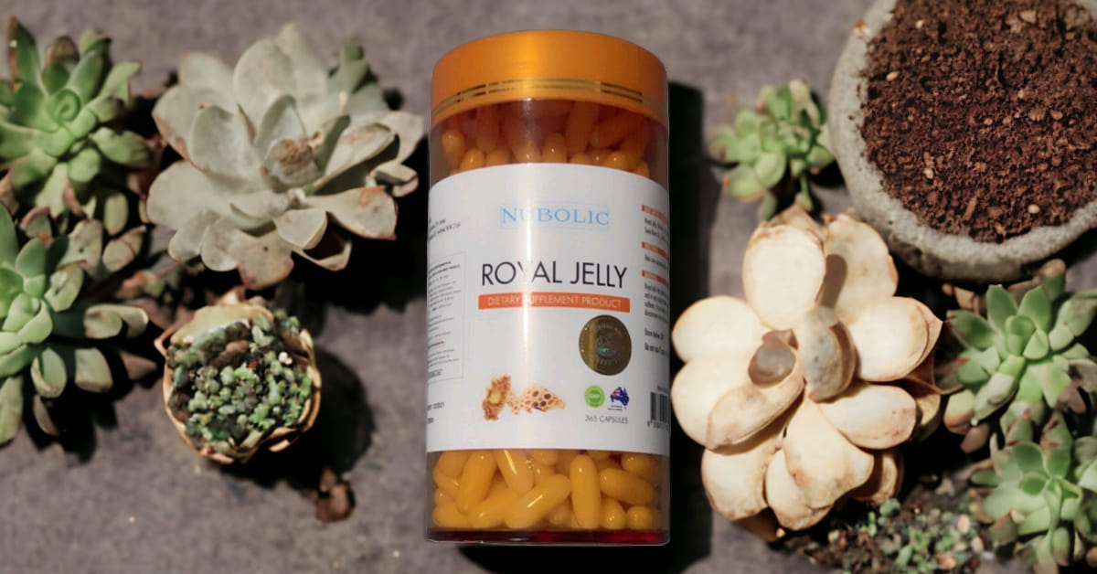 นมผึ้งNubolic Royal jelly 6% 1500mg นมผึ้งเพื่อสุขภาพเข้มข้น 1500 mg รุ่นดั้งเดิม