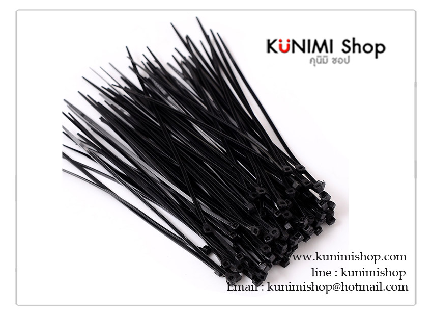 สายรัดของ Nylon Cable tie ใช้รัดพันสายไฟ สายคอมพิวเตอร์ ถุงขนม ให้เป็นระเบียบ 1 แพ็ค มี 100 ชิ้น มีขนาด 2 ขนาด - ขนาดยาว 200 mm x กว้าง 3 mm - ขนาดยาว 150 mm x กว้าง 3 mm