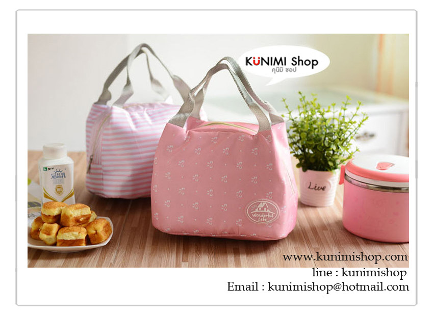 GB159 กระเป๋าผ้าใส่อาหาร กล่องข้าว เก็บรักษาอุณหภูมิ ร้อน-เย็น ได้ในระดับนึง