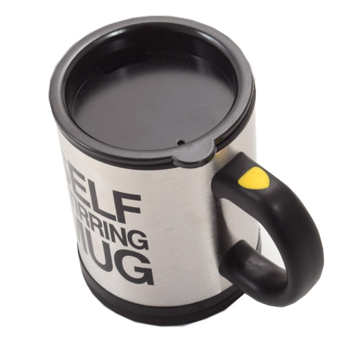 Self Stirring Mug ถ้วยชงกาแฟออโต้ 400ml สีเงิน ผลิตจากสแตนเลสและพลาสติกทนต่อความร้อน