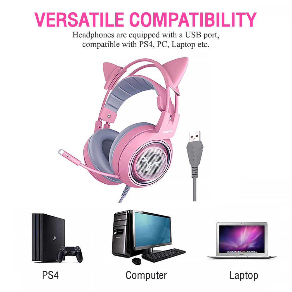 HEADSET+MIC 7.1 OKER G951 GAMING - PINK 