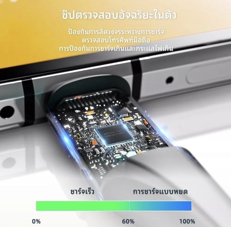 สายชาร์จสั้น 25 cm. Essager LED 3A ชาร์จเร็ว โอนถ่ายข้อมูลได้