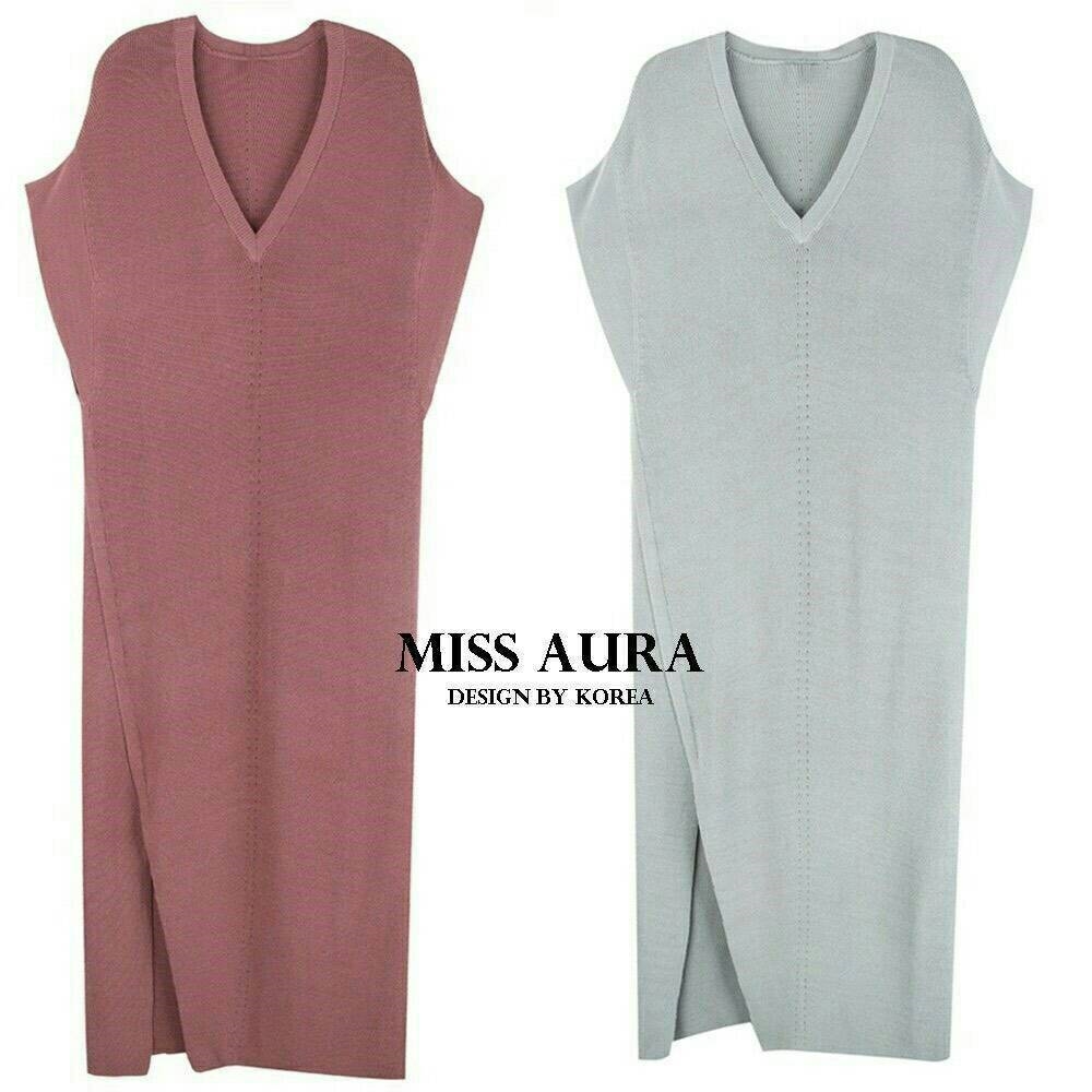 ชุดเดรสเกาหลี พร้อมส่ง maxi dress ไหมพรม