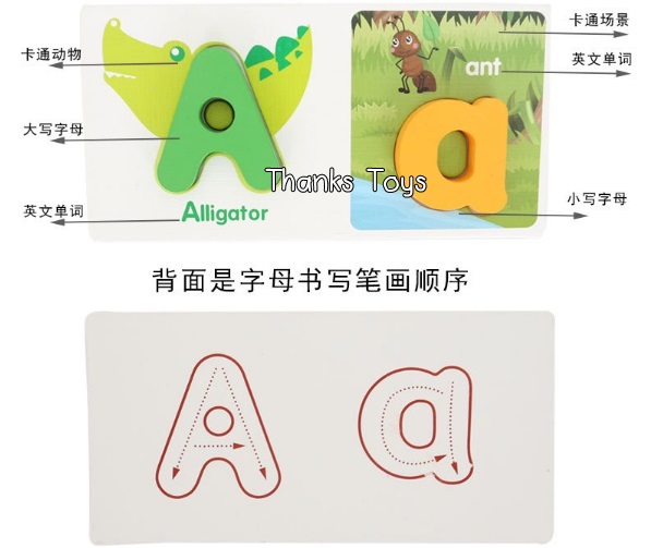 บัตรภาพจิ๊กซอว์ A-Z พิมพ์ใหญ่-เล็ก