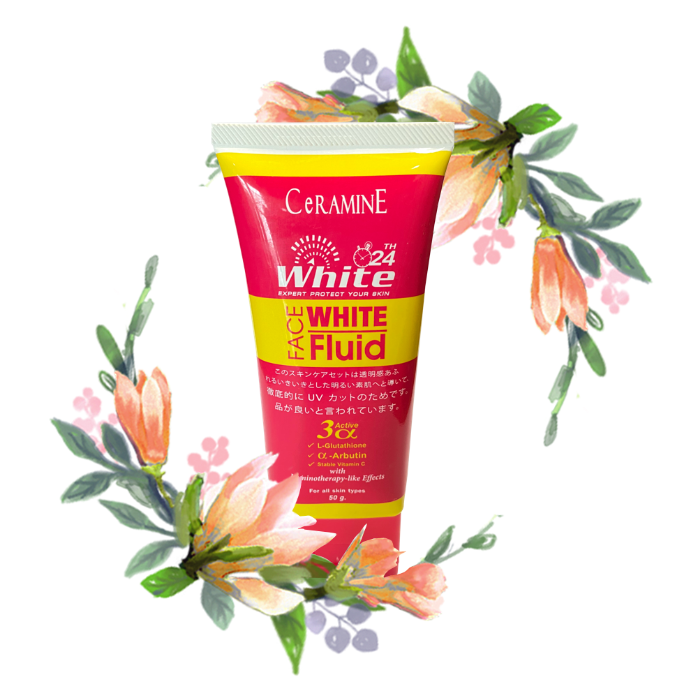 CeRAMINE White 24th Face White & White Fluid เซอรามายน์ ไวท์ ทเวนตี้โฟร์ เฟส ไวท์ แอนด์ ไวท์ ฟูลอิด