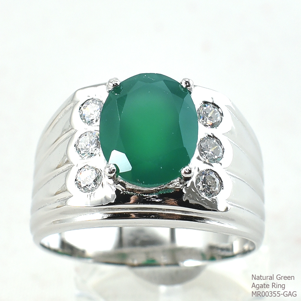 SKJewelryFactory แหวนชาย พลอยแท้สีเขียวมรกต MR00355-GAG