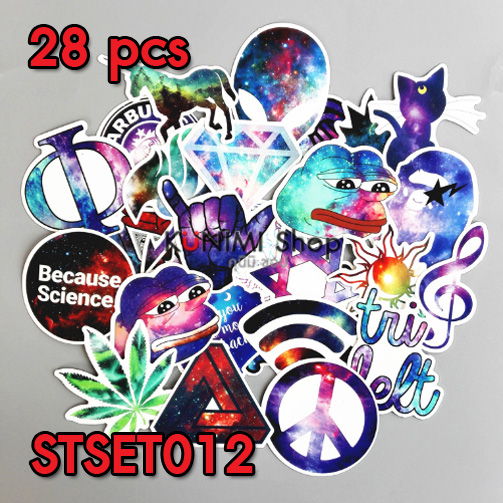 STSET012 (เซ็ต28ชิ้น) สติกเกอร์ ลายการ์ตูน กราฟิตี้ ติดรถยนต์, มอเตอร์ไซต์, จักรยาน, กระเป๋า, ติดผนัง ของใช้ต่างๆ สติกเกอร์PVCกันน้ำ ลายสวย เก๋ น่ารัก มีสไตล์ เท่ห์ ไม่ซ้ำใคร