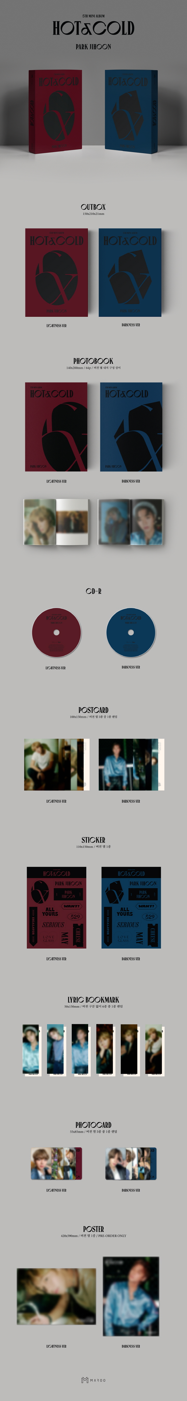 [Pre] Park Ji Hoon : 5th Mini Album - HOT&COLD (Random Ver.)