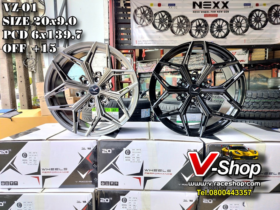 ล้อ V Racing ขอบ20x9.0 6รู139 ล้อ Flowforming หนัก 12โล *ราคาต่อวง