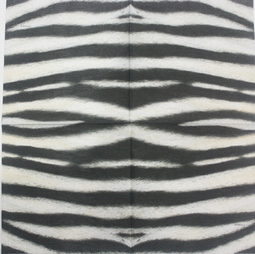แนวภาพลายแต่ง ซาฟารี Skin ขนม้าลาย Zebra เป็นภาพเต็มแผ่น กระดาษแนพกิ้นสำหรับทำงาน เดคูพาจ Decoupage Paper Napkins ขนาด 33X33cm