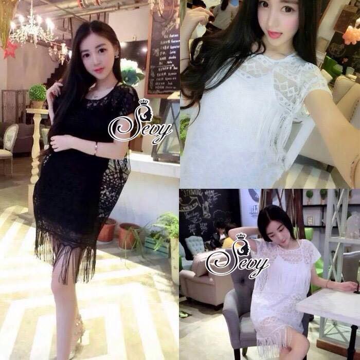 พร้อมส่ง เดรสทอไหมเกาหลี ซีทรู