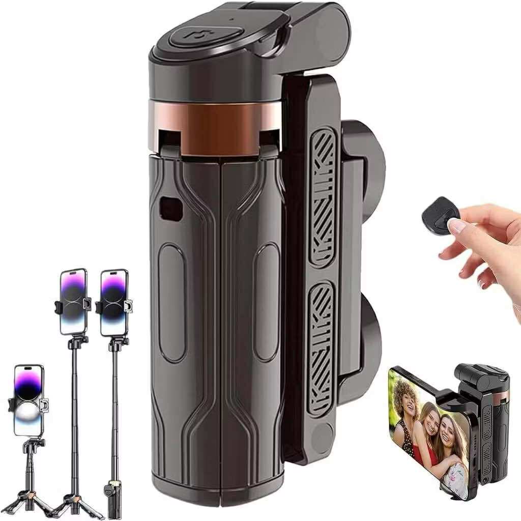 JC25 ไม้เซลฟี่ขนาดเล็กแบบพกพา 360° Rotation Mini Selfie Stick Travel พร้อมรีโมทบลูทูธ