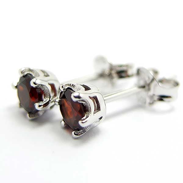 SKJewelryFactory EER00253-GAN ต่างหูพลอยแท้ ต่างหูโกเมนแท้ ต่างหูพลอยเม็ดเดี่ยว