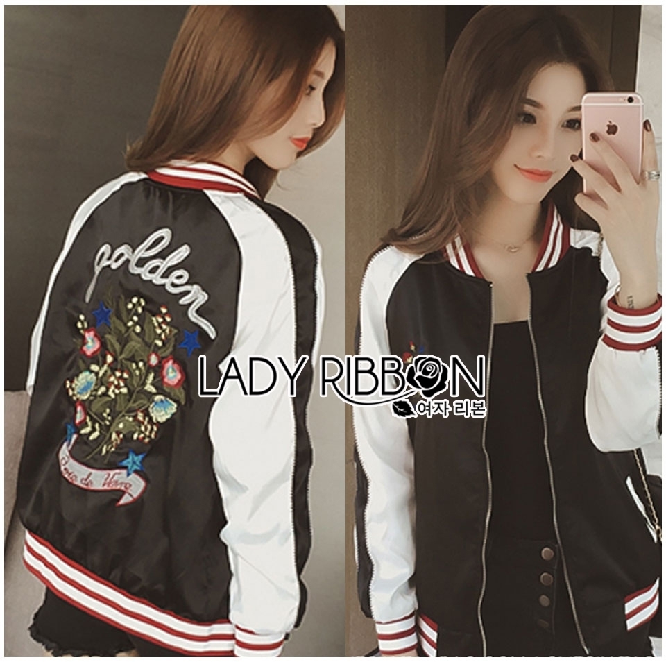พร้อมส่ งบอมเบอร์แจ็กเก็ตลายสไตล์สตรีท