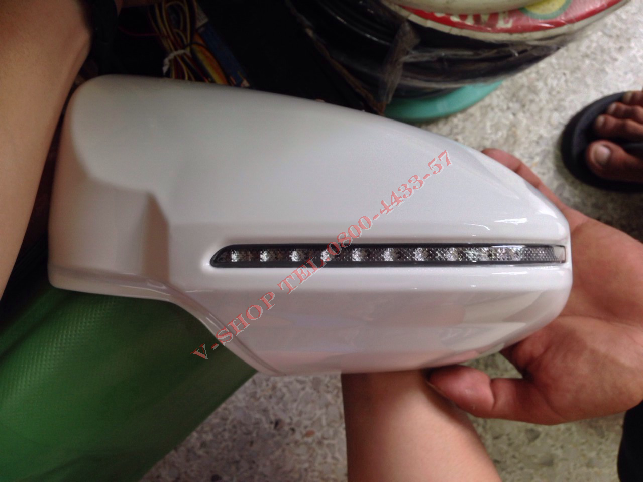 ครอบกระจกมองข้างมีไฟเลี้ยวส้ม+ไฟหรี่สีฟ้า ทรงAC New Yaris 2013