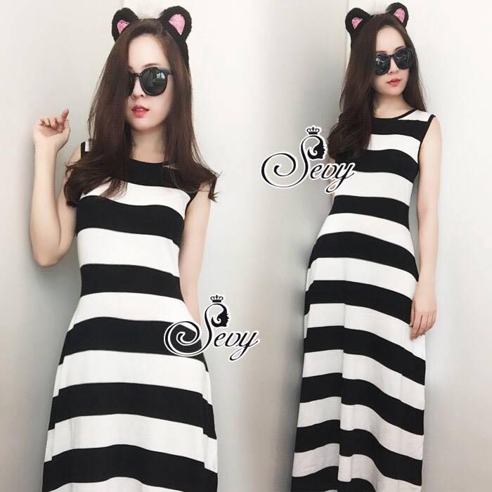 พร้อมส่ง Maxi แขนกุ๊ดเนื้อไหมพรม