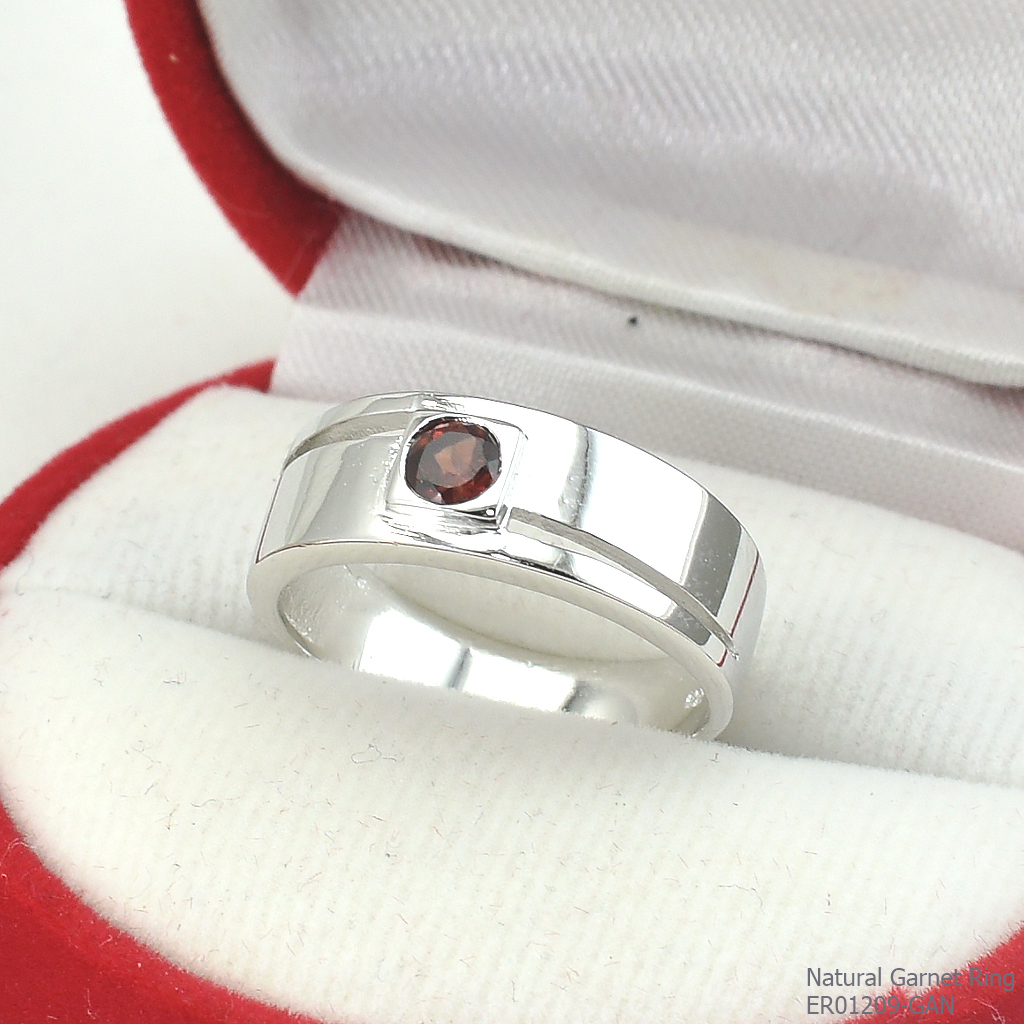SKJewelryFactory แหวนปลอกมีด พลอยโกเมนแท้ สไตล์แหวนปลอกมีด ER01209-GAN