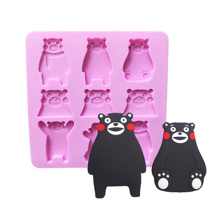Pre-Order พิมพ์ซิลิโคน คุมะ คุมะมง Kuma Kumamon พิมพ์วุ้น พิมพ์ช็อคโกแล็ต พิมพ์พุดดิ้ง พิมพ์น้ำแข็ง ขนาด 9 ช่อง