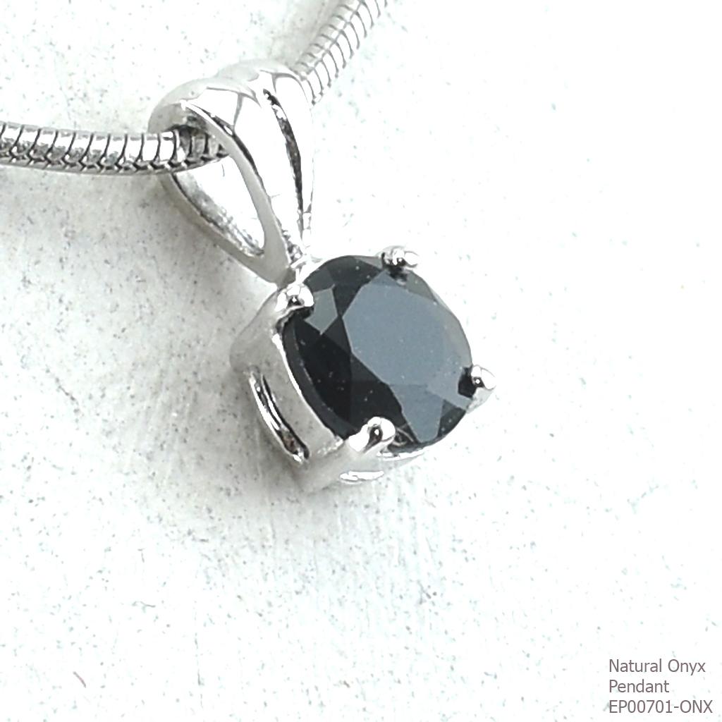 SKJewelryFactory EP00701-ONX จี้เงินแท้92.5% จี้นิลแท้ จี้นิลเงินแท้