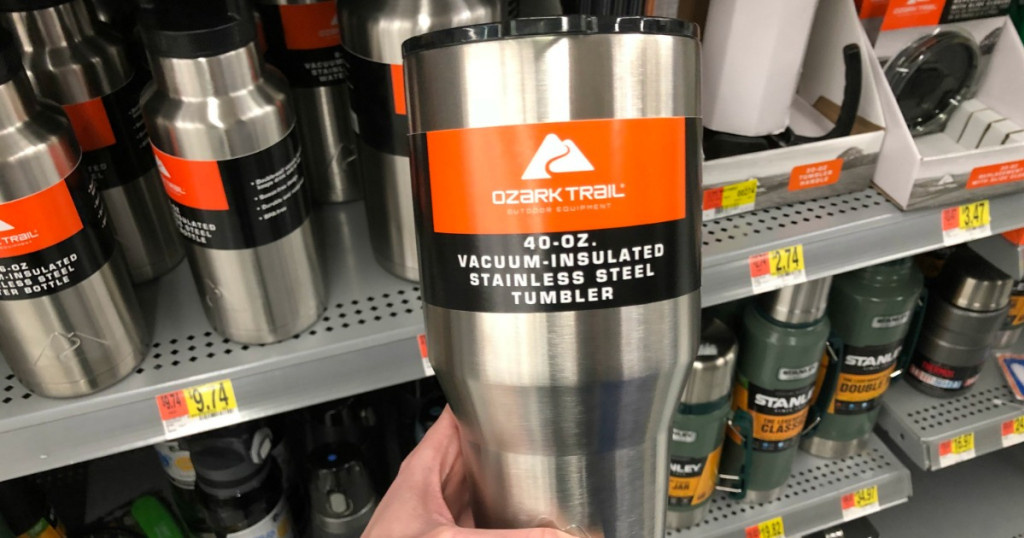 แก้วเก็บเย็น ozarktrail ของแท้ 100% ขนาด 40 Oz. สีเงิน ขนาดใหม่ ล่าสุด !