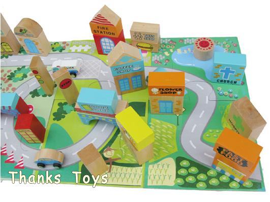 บล็อกไม้สร้างเมือง Tiny Town 50 ชิ้น