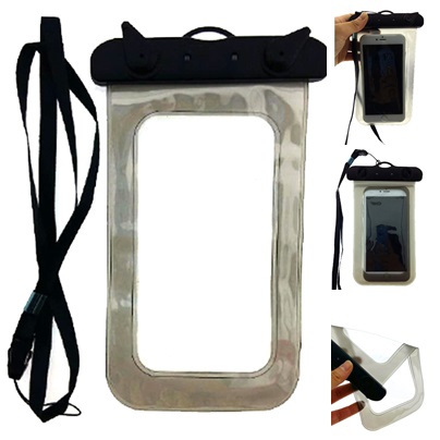 ซองมือถือ กันน้ำ มีสายคล้องคอ มีที่ล็อกปิดแน่น น้ำไม่เข้า สีดำ