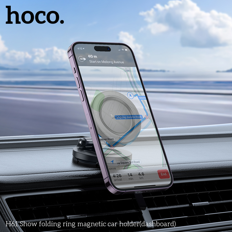 Hoco H61 Magnetic Car Holder with Folding Ring ขาตั้งมือถือแบบแม่เหล็ก