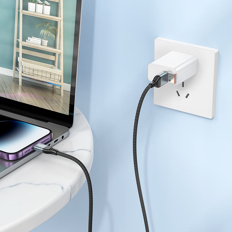สายชาร์จเร็ว 2in1 Cable USB / Type-C to Light ning “U128 Viking” PD 27W fast charge