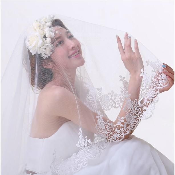 Veil เวลเจ้าสาว ขอบลูกไม้ถักฉลุลาย ลูกไม้สวย
