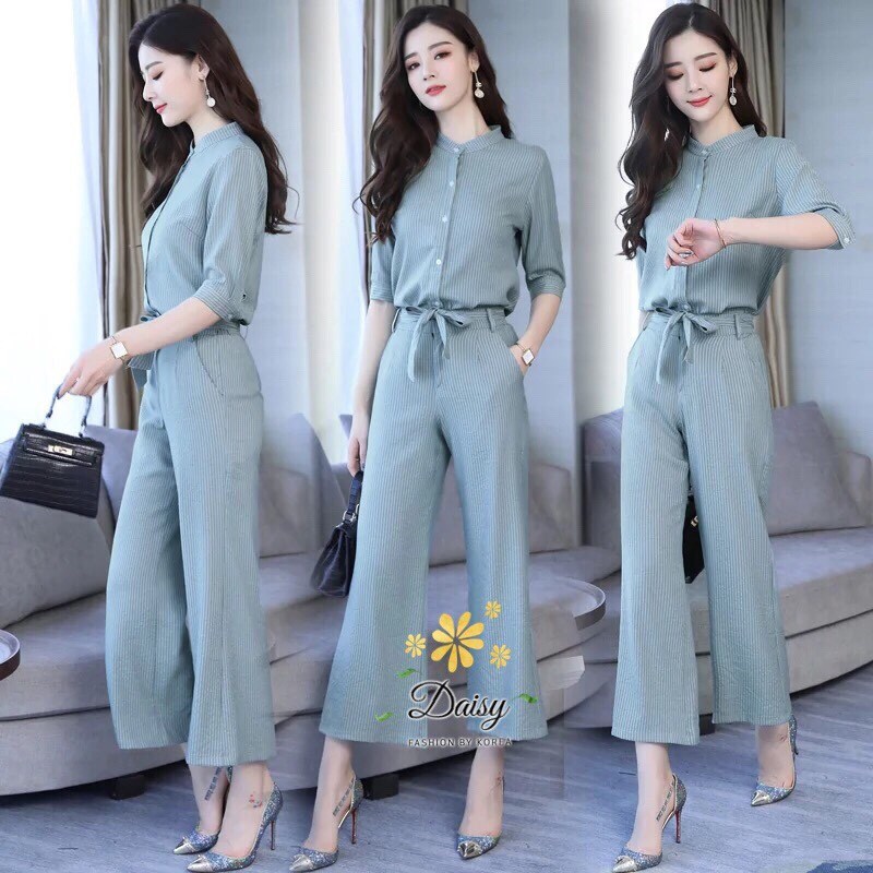 เสื้อผ้าเกาหลี พร้อมส่ง ชุดเซทเสื้อ+กางเกง