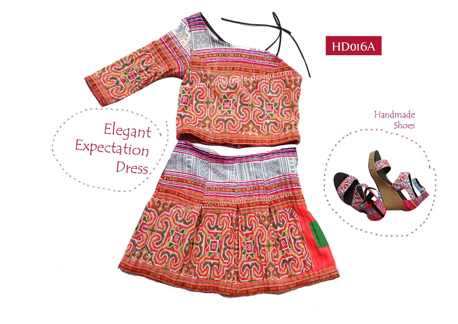 ชุดเกาะอก ผ้าชาวเขา HD016A / Elegant Expectation Dress HD016A