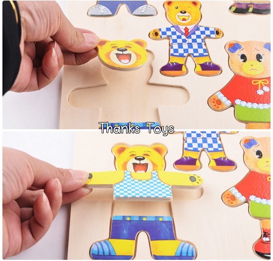 จิ๊กซอว์แต่งตัวครอบครัวหมีชุดใหญ่