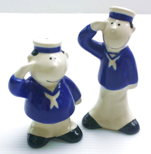 Salt & Pepper Shaker ที่ใส่เกลือพริกไทย รูปกลาสีเรือในชุดน้ำเงิน