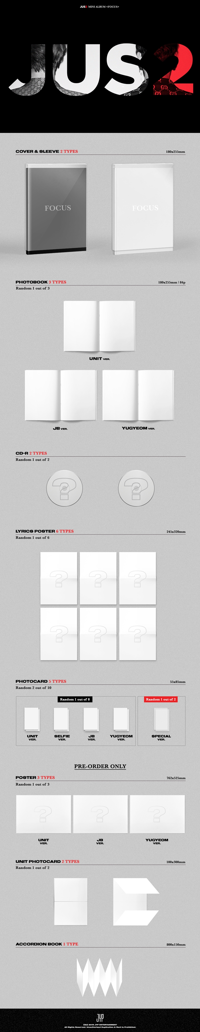 [Pre] JUS2 : 1st Mini Album - FOCUS (Random Ver.) +Poster