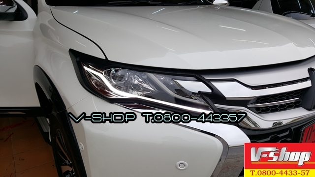 2124 ครอบไฟหน้า ดำด้าน New Pajero sport