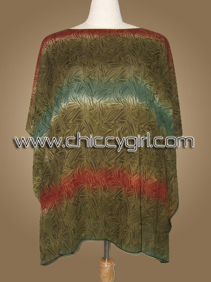 เสื้อแขนค้างคาวไปงาน ลายใบไผ่ สีเขียว earth tone สามารถพรางรูปร่างได้ดี ผ้าเนื้อดีใส่สบายมากๆ แบบเรียบหรู