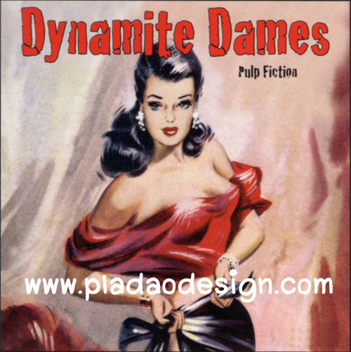 กระดาษสาพิมพ์ลาย สำหรับทำงาน เดคูพาจ Decoupage แนวภาำพ ปกนิตยสาร สาวสวยหุ่นสบึืม Dynamite Dames Pulp Fiction สไตล์วินเทจ (ปลาดาวดีไซน์)