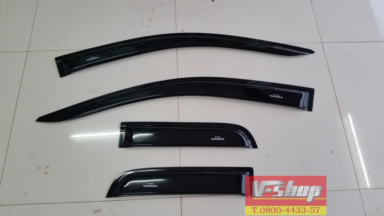 กันสาดประตูสีดำ 4ชิ้น NAVARA NP300 CAB
