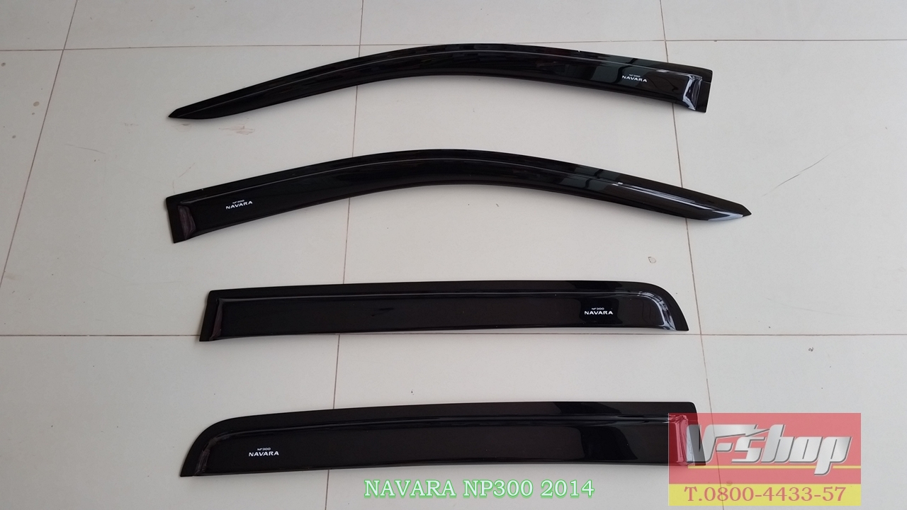 กันสาดประตูสีดำ 4ชิ้น NAVARA NP300