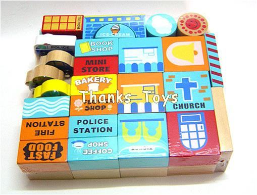 บล็อกไม้สร้างเมือง Tiny Town 50 ชิ้น