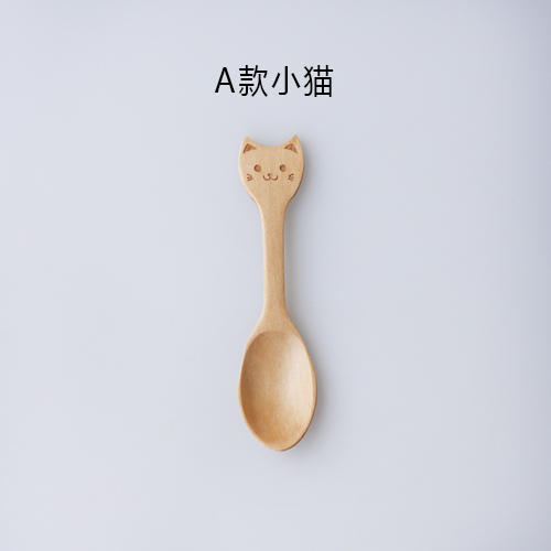 Pre-Order ช้อนไม้สำหรับ ขนมหวาน ไอศกรีม ลายสัตว์หลากชนิด Zakka