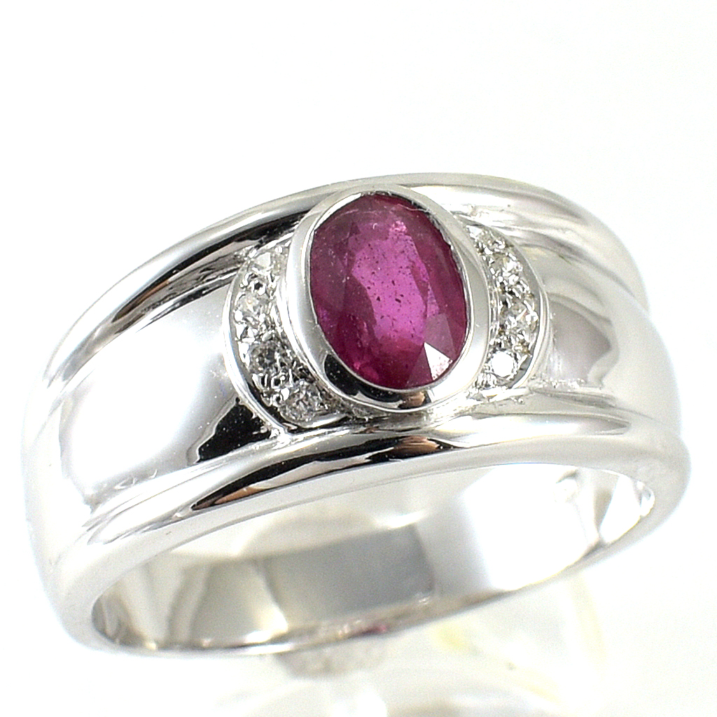SKJewelryFactory แหวนชาย พลอยทับทิมแท้ สไตล์แหวนปลอกมีด เสริมความร่ำรวย ER00747-RBY