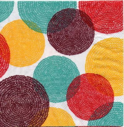 แนวภาพลายแต่ง Big Dot วงกลมลายสาน หลากสี เป็นภาพเต็มแผ่น กระดาษแนพกิ้นสำหรับทำงาน เดคูพาจ Decoupage Paper Napkins ขนาด 33X33cm