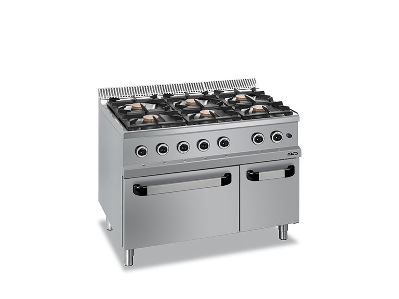 เตาแก๊ส GAS RANGE 6 BURNERS WITH GAS OVEN AND RIGHT CUPBOARD WITH DOOR MBM